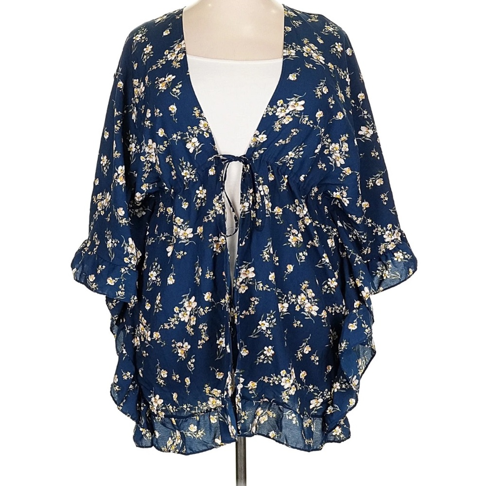 Floral Blue Women's kimono